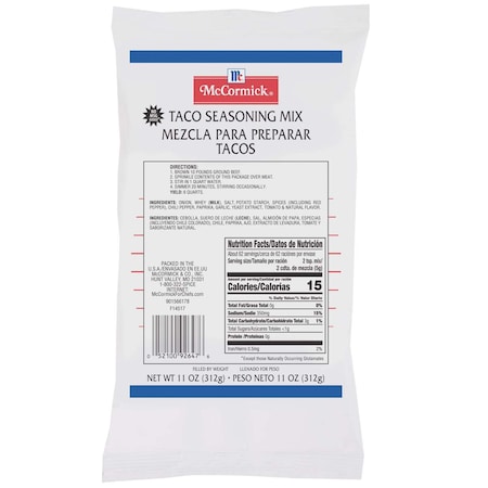 Mccormick McCormick Taco Seasoning 11 oz. Container, PK6 F1451701